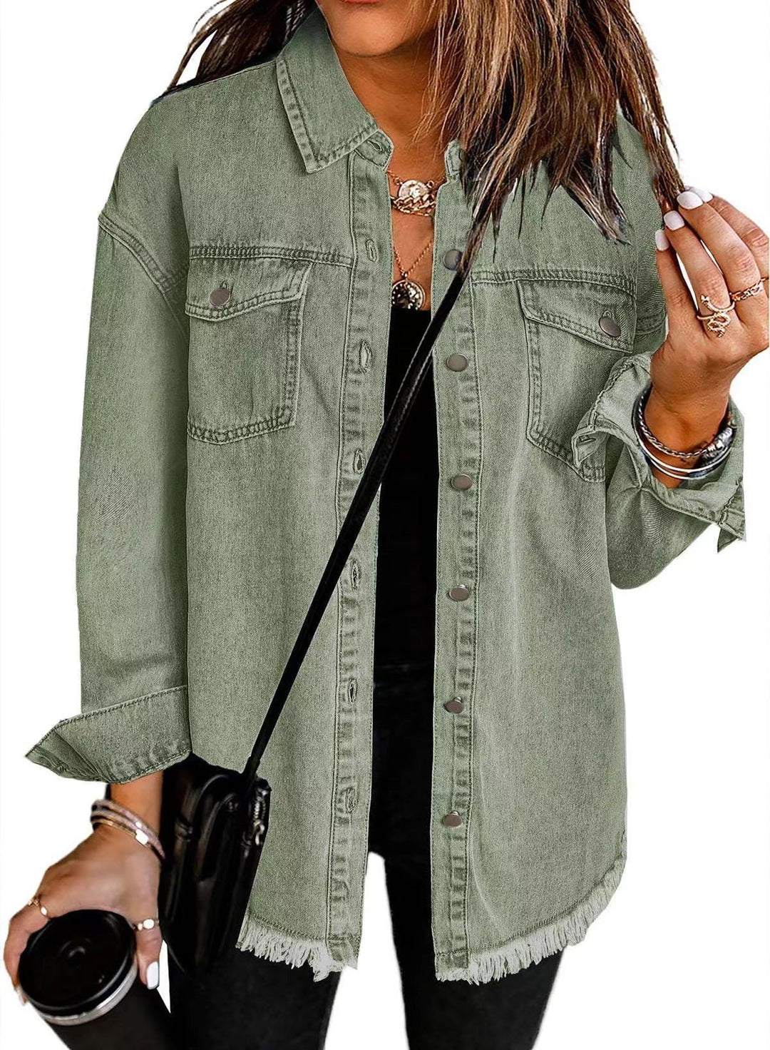 Femme Destroyed Denim Westernjacke Aliams