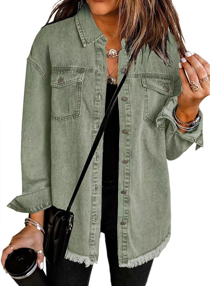 Femme Destroyed Denim Westernjacke Aliams