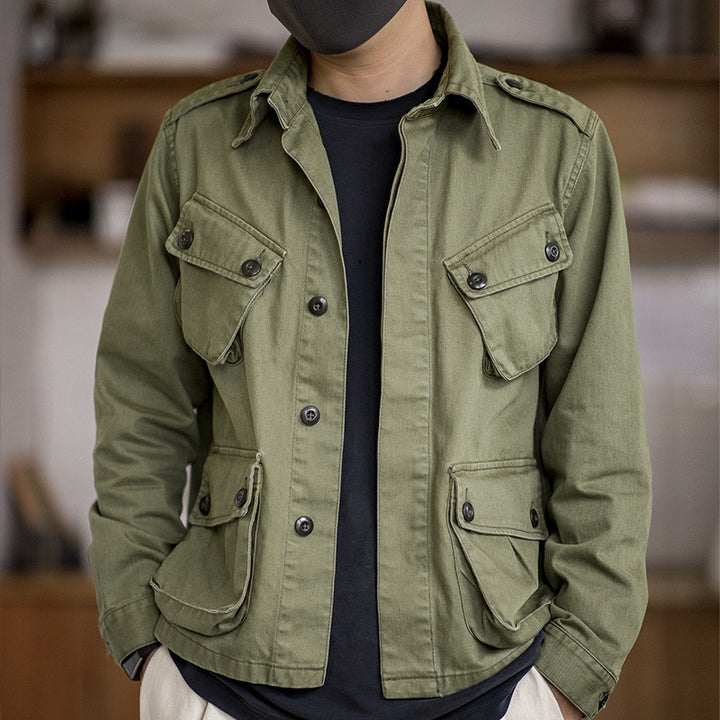 Herren Utility-Jacke mit großen aufgesetzten Taschen und strapazierfähigem Material Aliams