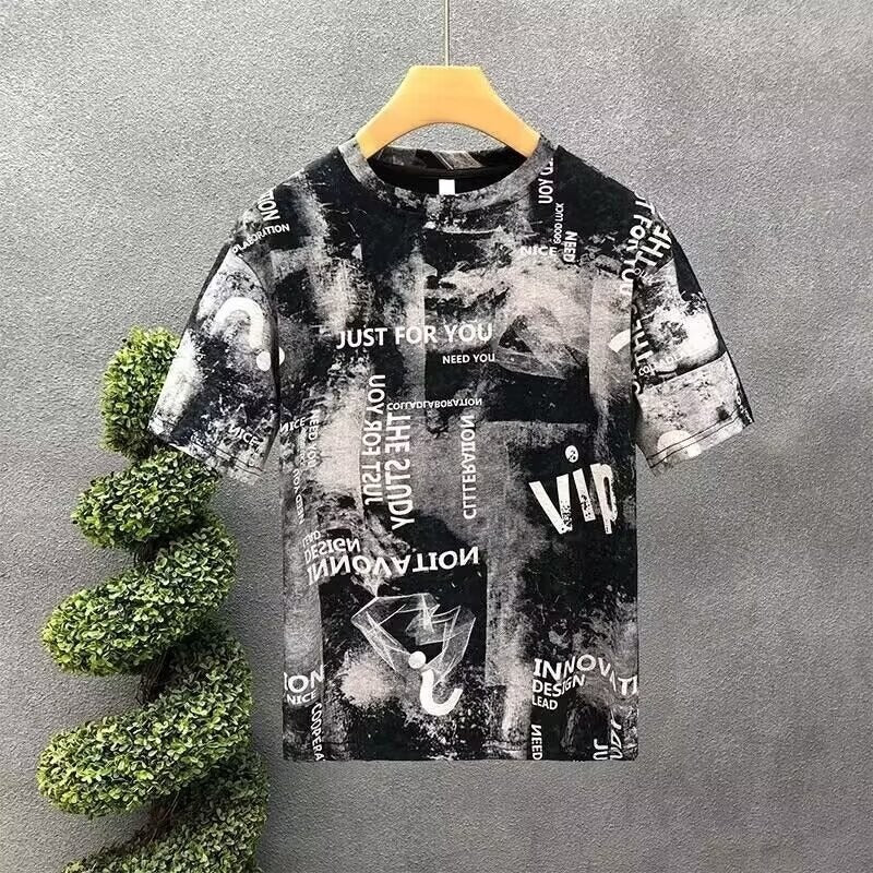 Herren T-Shirt mit kreativem Druckdesign und lockerer Passform Aliams