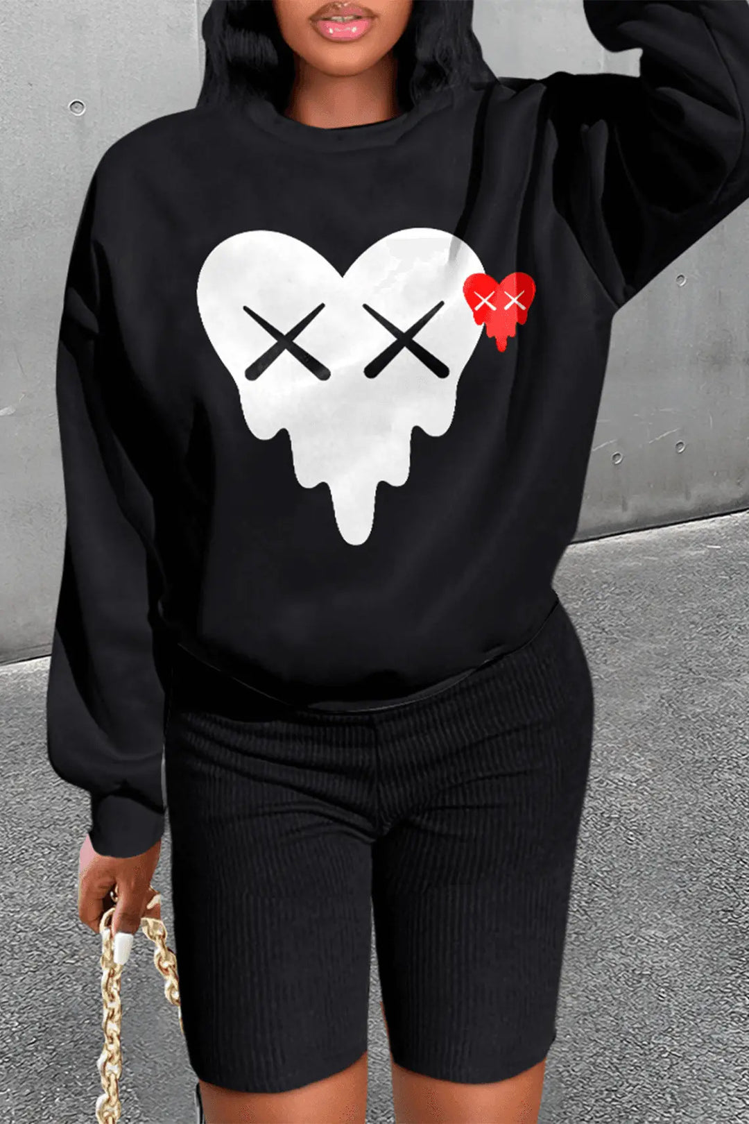 Herren Sweatshirt mit kreativer Herz-Grafik Aliams