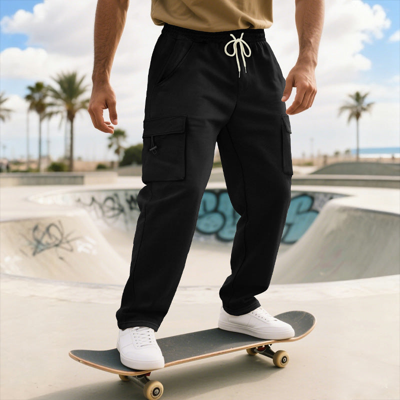 Herren bequeme Cargo-Jogginghose mit praktischen Seitentaschen Aliams