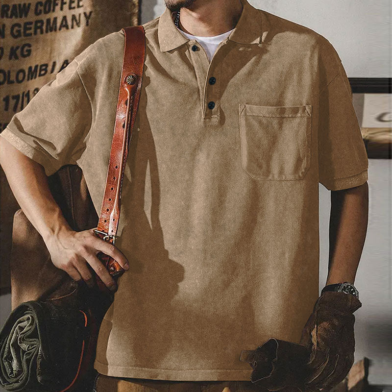 Herren Kurzarm-Polohemd mit praktischer Brusttasche und klassischem Kragen Aliams