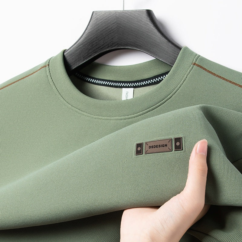 Herren eleganter Rundhalspullover aus feinem Funktionsmaterial Aliams