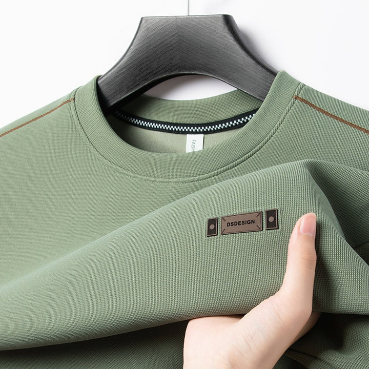 Herren eleganter Rundhalspullover aus feinem Funktionsmaterial Aliams