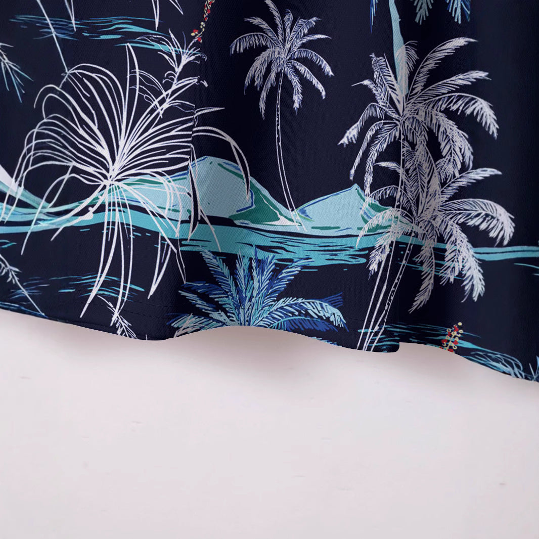 Herren Poloshirt mit tropischem Palmenmuster und atmungsaktiver Baumwollqualität Aliams