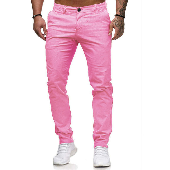 Herren stylische Slim-Fit Chinohose mit elastischem Bund und seitlichen Taschen Aliams