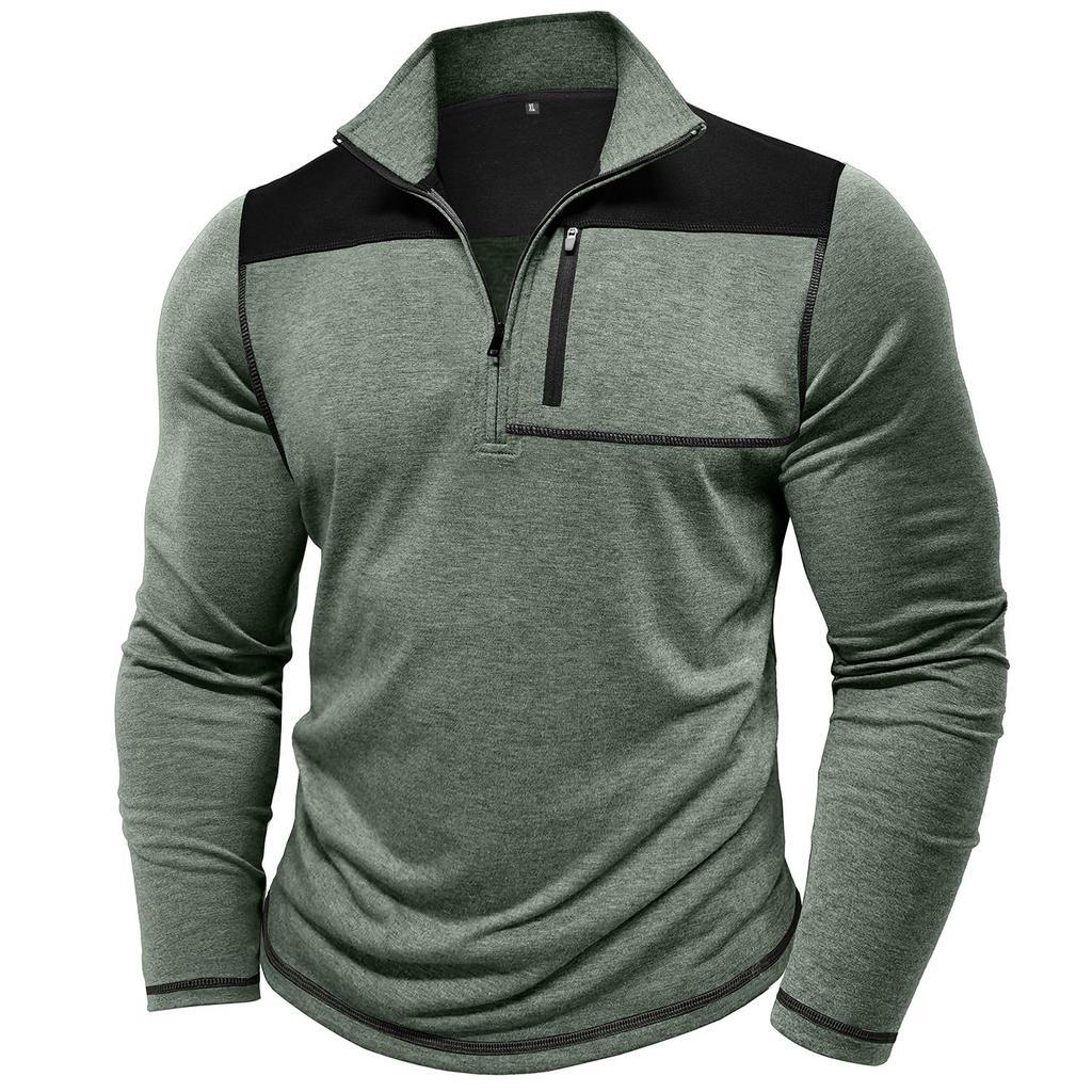 Herren sportlicher Half-Zip Pullover mit praktischer Brusttasche Aliams