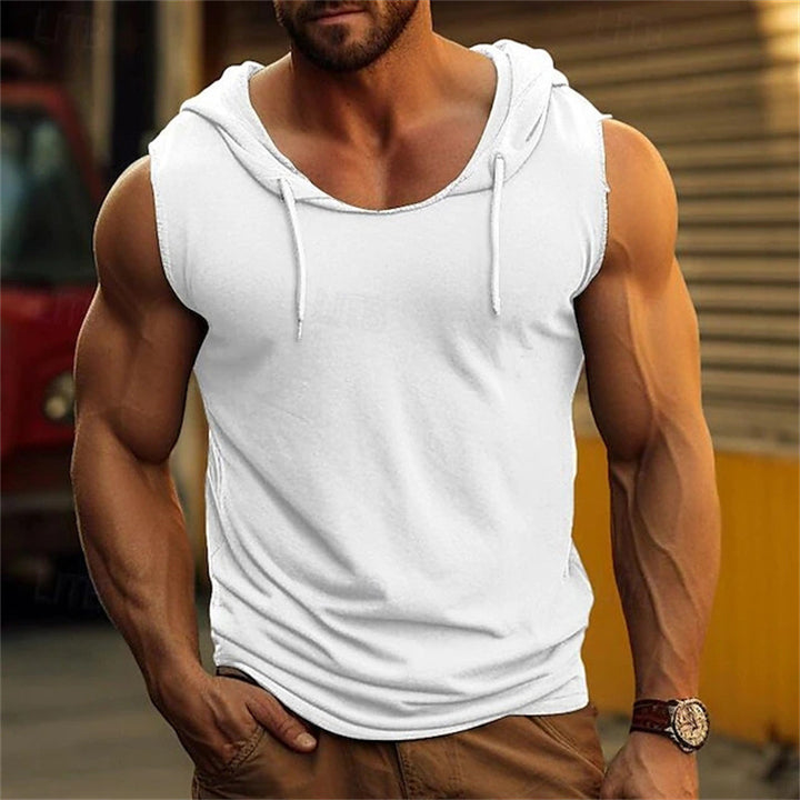 Herren Sportliches Muskelshirt mit Kapuze Aliams