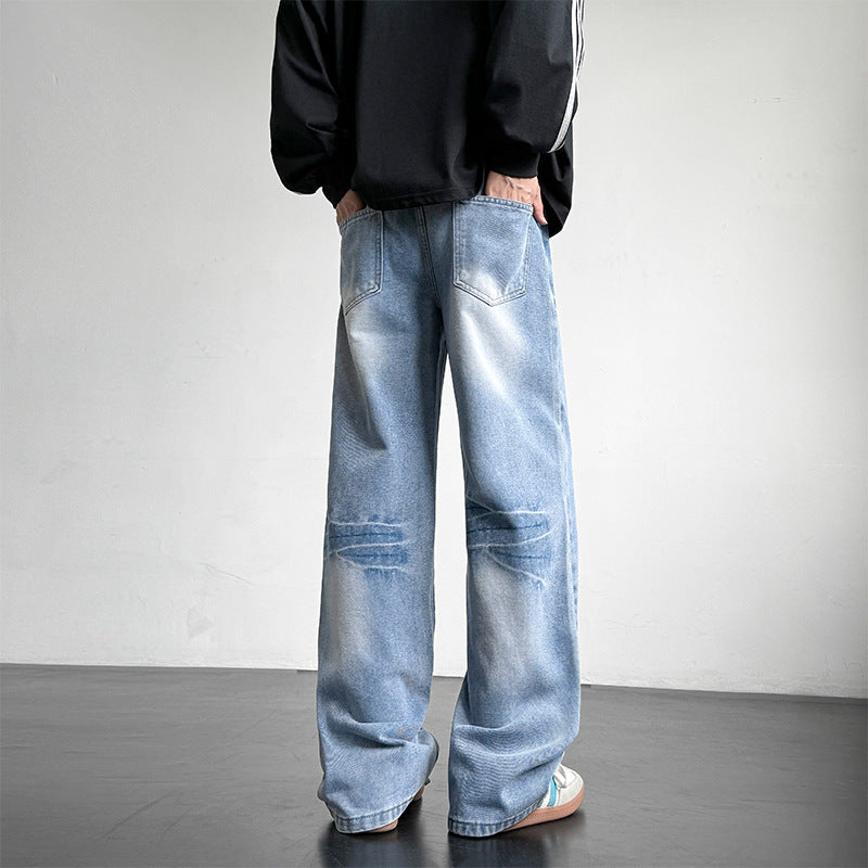 Herren weite Denim-Jeans mit einzigartiger Waschung Aliams