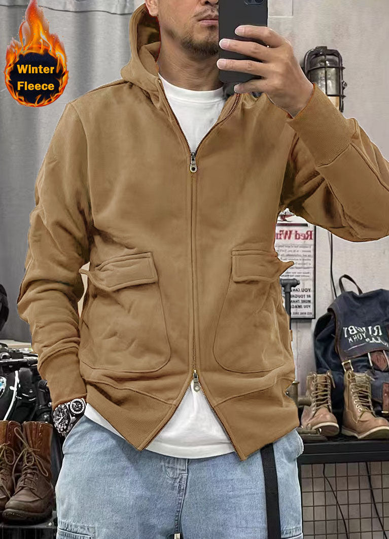 Herren warme Fleecejacke mit praktischen Taschen und modernem Schnitt Aliams