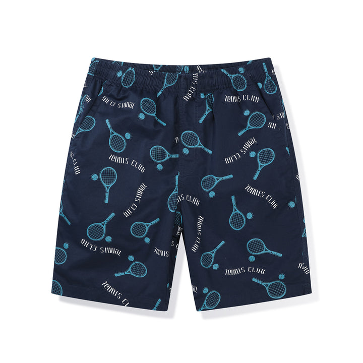 Herren Badeshorts mit Tennis-Motiv und elastischem Bund Aliams