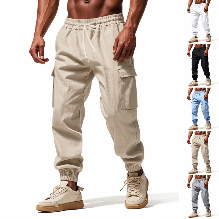Herren Bequeme Cargo-Hose mit elastischem Bund Aliams