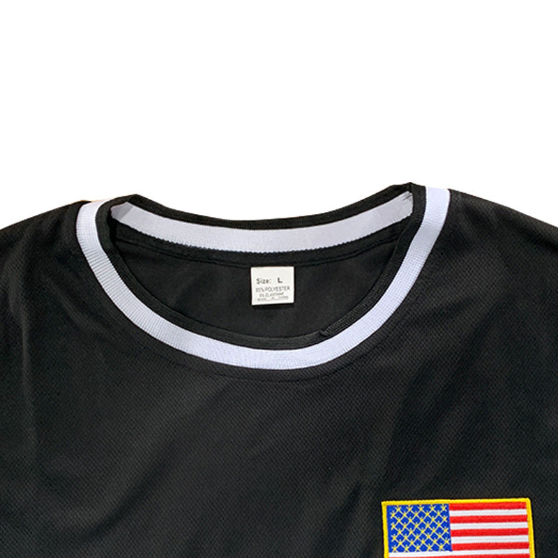 Herren sportliches Tanktop und Shorts-Set mit dekorativem Flaggenmotiv Aliams