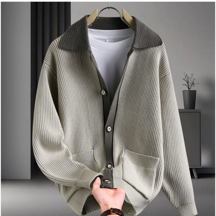 Damen entspannte Strickjacke mit innovativem Schnitt und praktischen Taschen Aliams