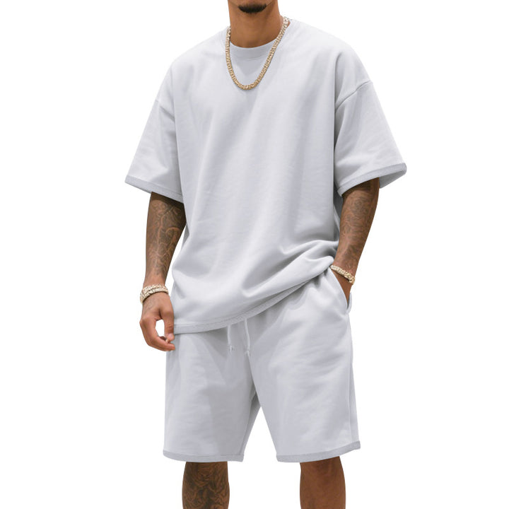 Herren Freizeit-Set mit bequemem T-Shirt und Shorts aus atmungsaktiver Baumwolle Aliams