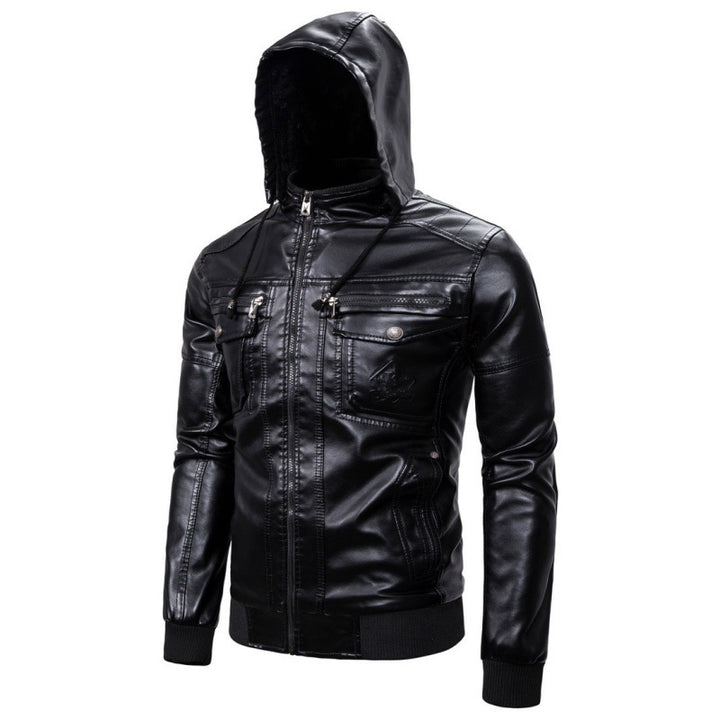Herren Lederjacke mit abnehmbarem Innenfutter und praktischen Taschen Aliams