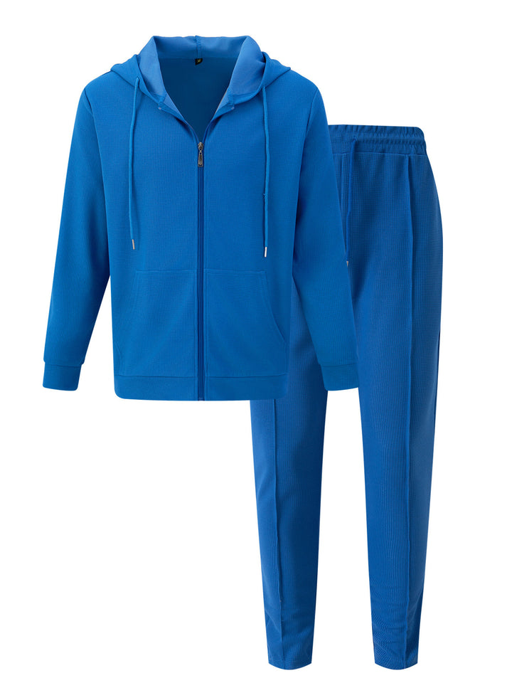 Herren sportliches Hoodie-Set aus atmungsaktivem Strukturmaterial mit elastischem Bund Aliams