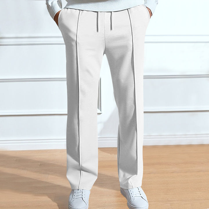 Herren Elegante Freizeithose mit bequemen Seitenstreifen und Gummizug Aliams