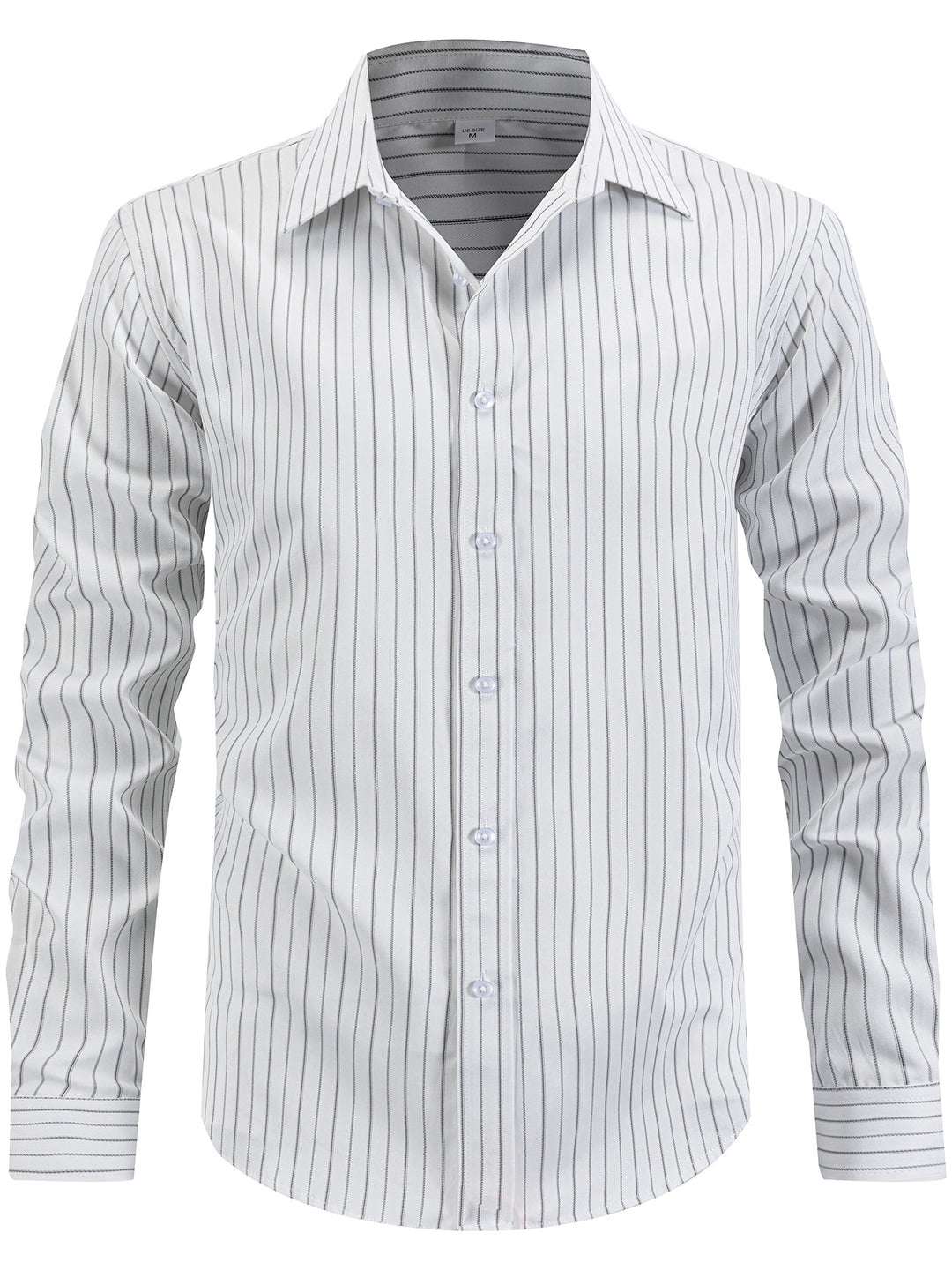 Herren elegantes gestreiftes Langarmhemd Aliams