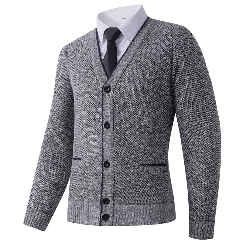 Herren Strickjacke mit V-Ausschnitt und klassischem Design Aliams