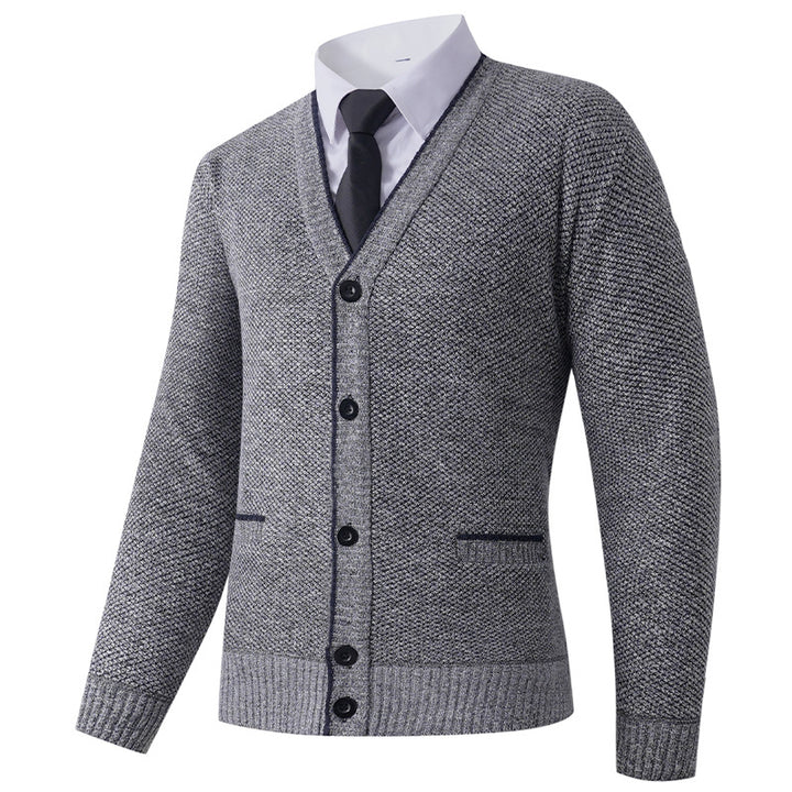 Herren Strickjacke mit V-Ausschnitt und klassischem Design Aliams