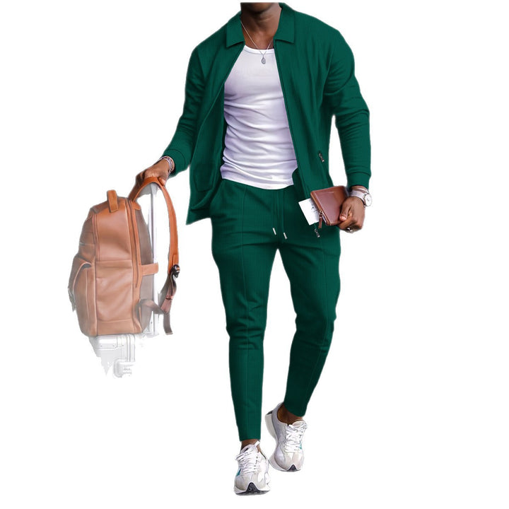 Herren sportliches Freizeitanzug mit strukturiertem Design und elastischem Bund Aliams