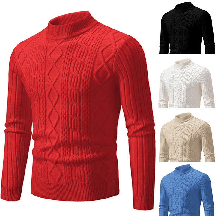 Herren Grobstrukturierter Rollkragenpullover Aliams