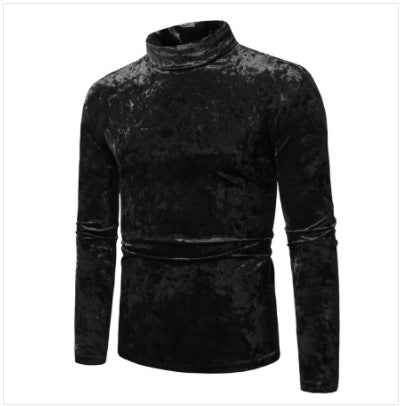 Herren eleganter Rollkragenpullover aus luxuriösem Samtstoff Aliams
