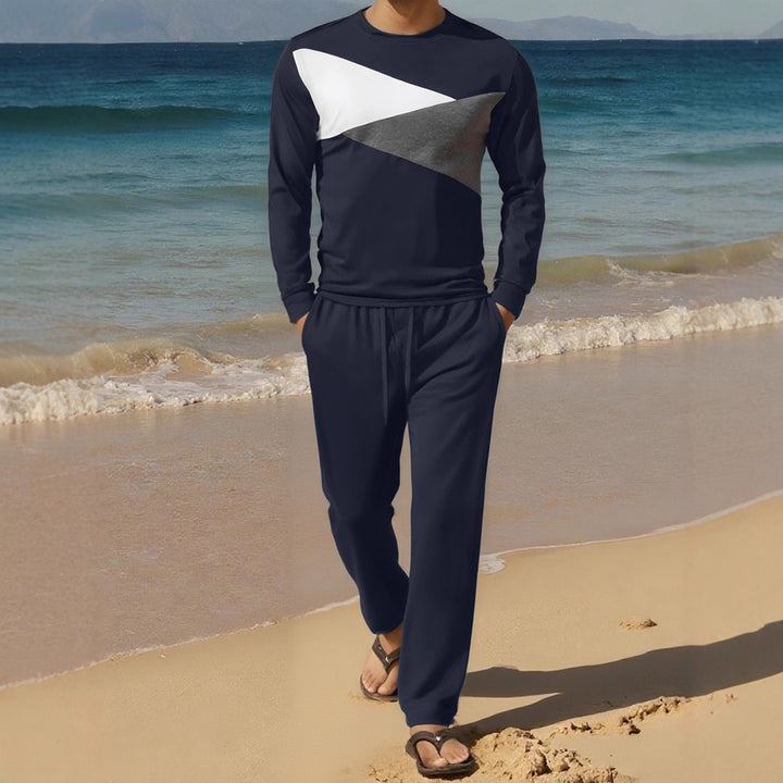 Herren Sportliches Set mit Farbblockdesign Aliams