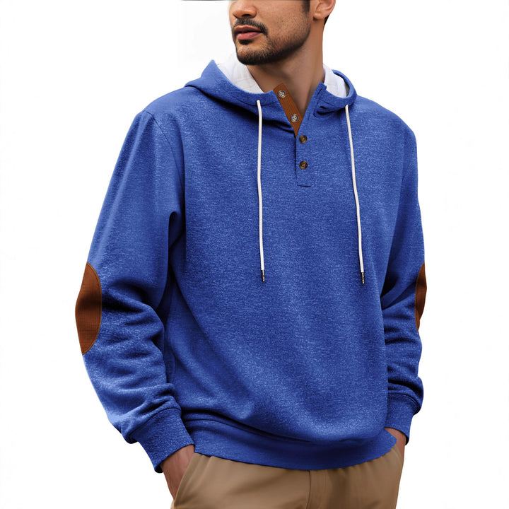 Herren Kapuzenpullover mit modischer Knopfleiste und strukturiertem Design Aliams