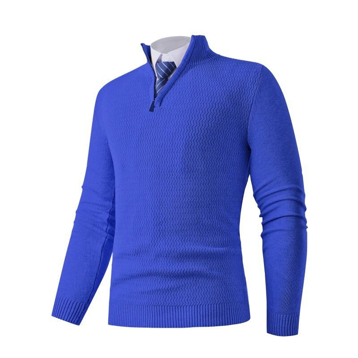 Herren Strickpullover mit modernem Stehkragen und strukturiertem Design Aliams