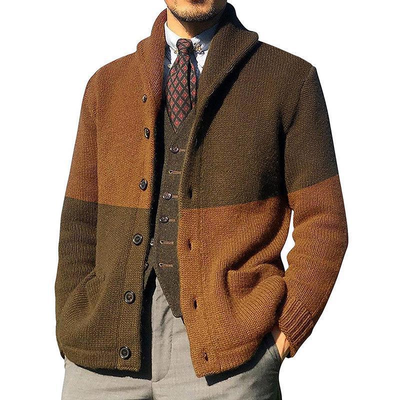 Herren Elegante Strickjacke mit hochgeschlossenem Kragen und Knopfdetails Aliams