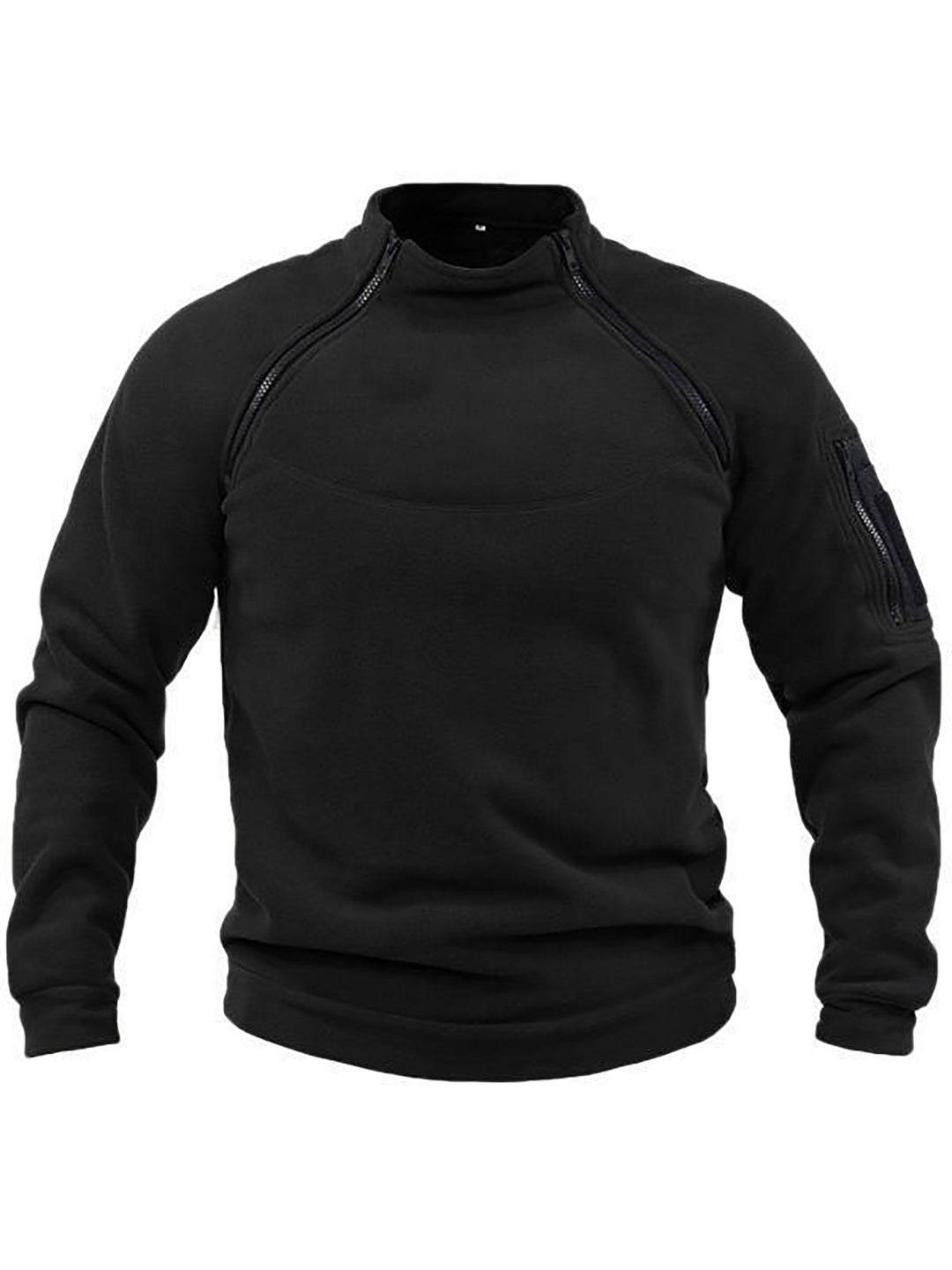 Herren Fleece-Hoodie mit hohem Kragen und praktischem Reißverschluss Aliams