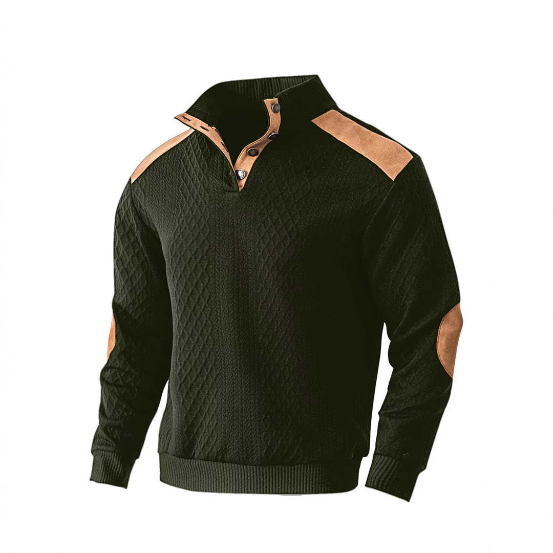 Herren Strickpullover mit einzigartigem Stehkragen und modischen Details Aliams