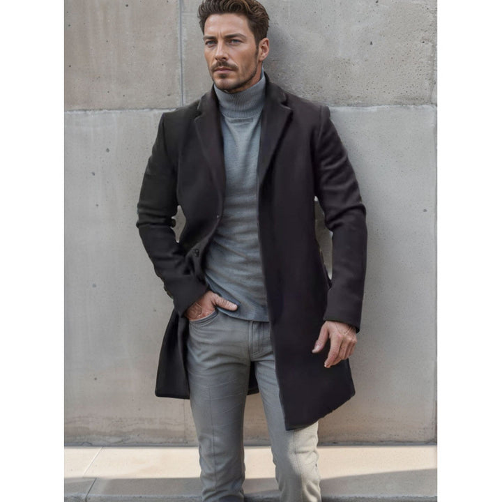 Herren eleganter langer Mantel aus hochwertigem Stoff Aliams