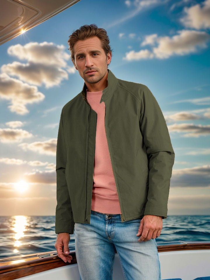 Herren sportliche Utility-Jacke mit wärmendem Innenfutter und stylischem Kragen Aliams