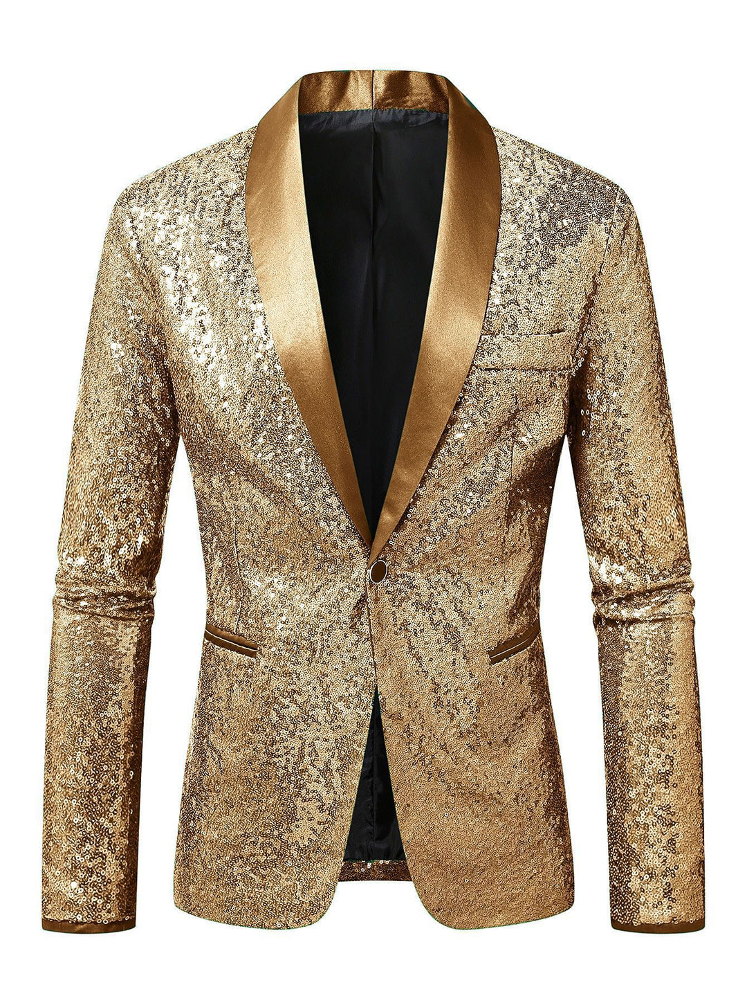 Herren Funkelnder Paillettenblazer mit modernem Schnitt Aliams