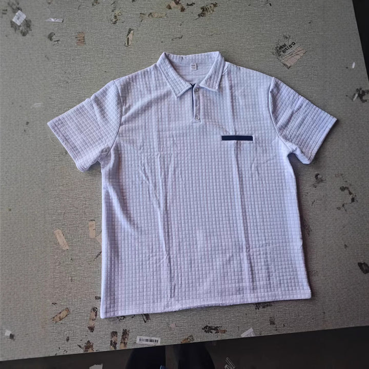 Herren elegantes Kurzarm-Polohemd mit strukturiertem Design Aliams