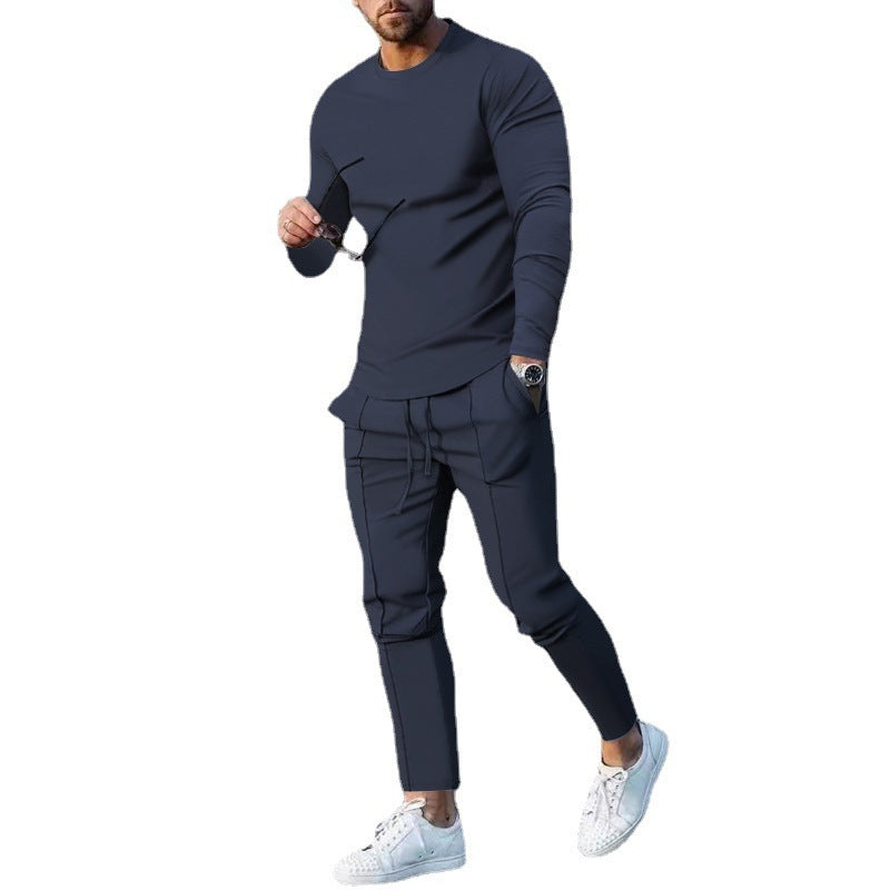 Herren Bequemes Langarmshirt mit sportlichem Schnitt und lässigen Jogginghose Aliams