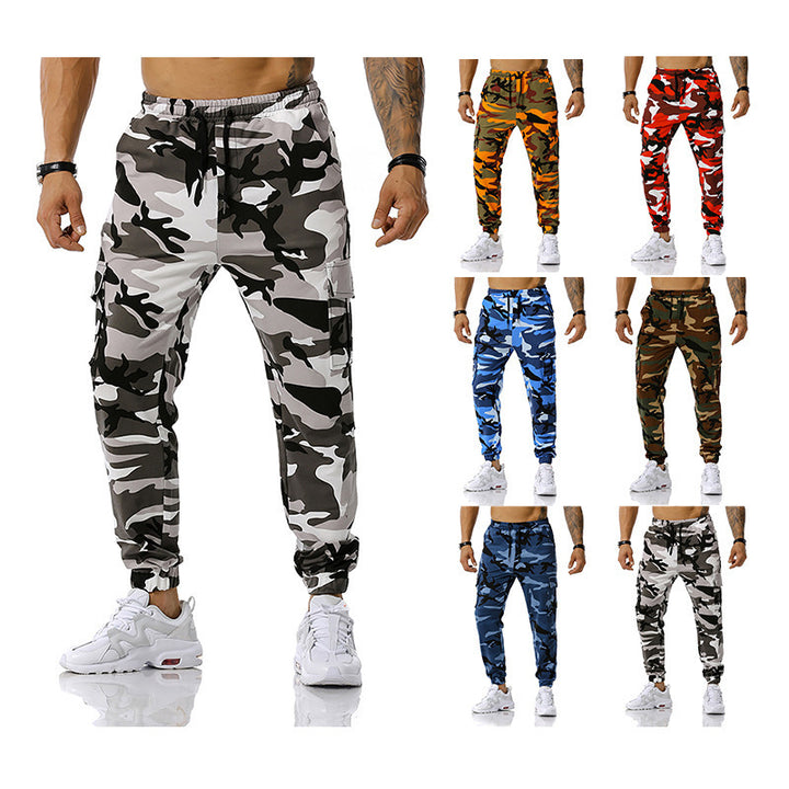Herren Camouflage Cargo-Hose mit elastischem Bund und praktischen Seitentaschen Aliams