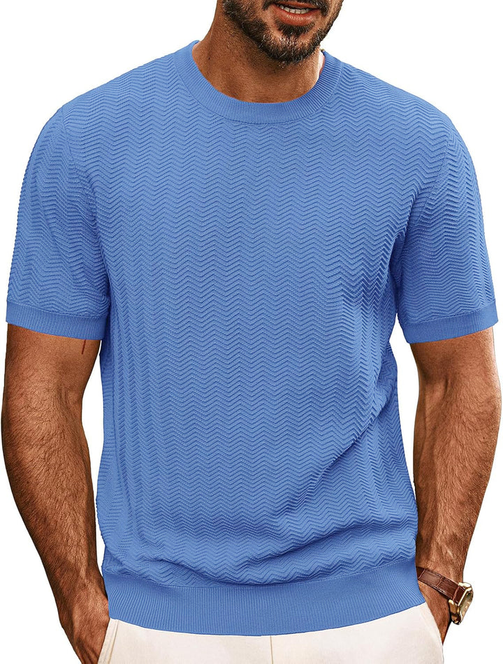 Herren strukturiertes Rundhals T-Shirt Aliams
