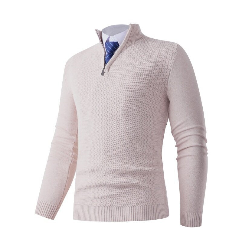 Herren Strickpullover mit modernem Stehkragen und strukturiertem Design Aliams