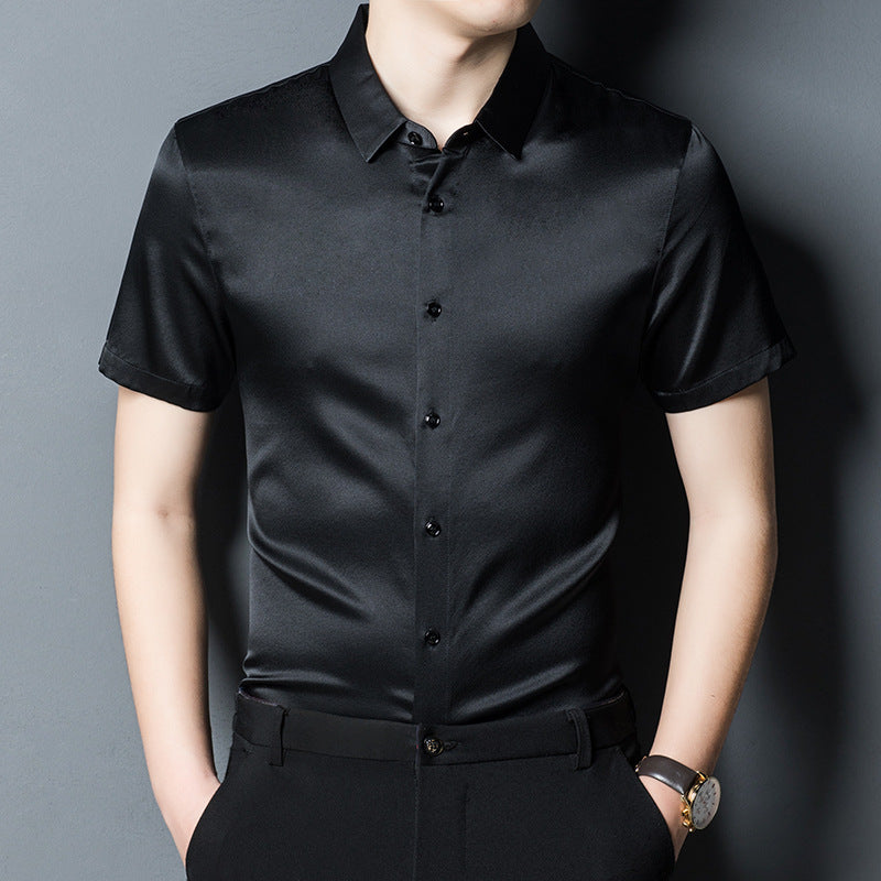 Herren Kurzarmhemd aus hochwertiger, atmungsaktiver Baumwolle Aliams