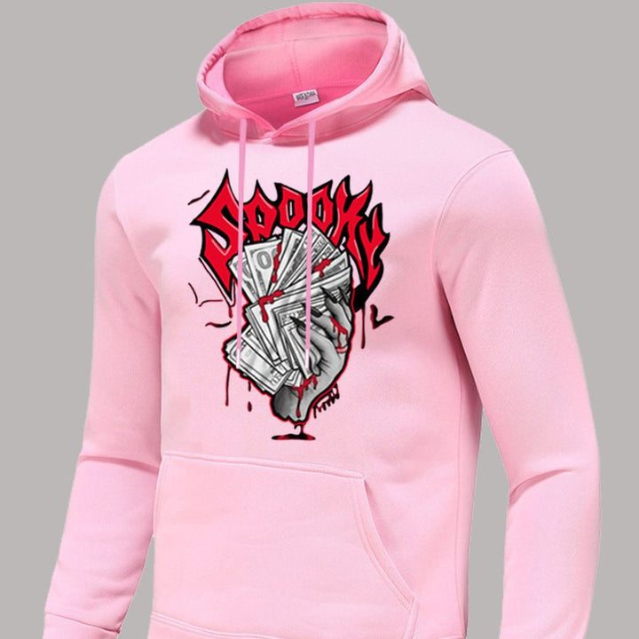 Herren Hoodie mit auffälligem Grafikerdruck und bequemen Kängurutaschen Aliams