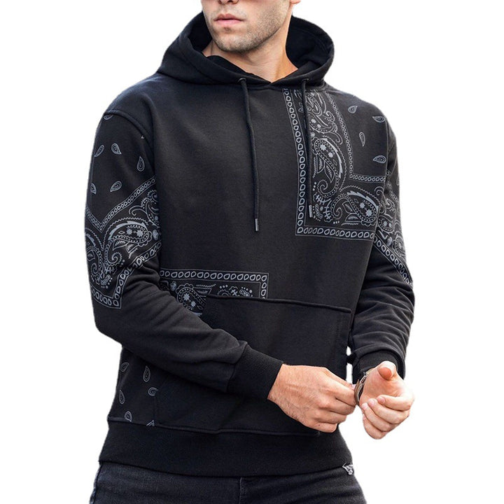 Herren sportlicher Hoodie mit asymmetrischem Bandana-Design Aliams