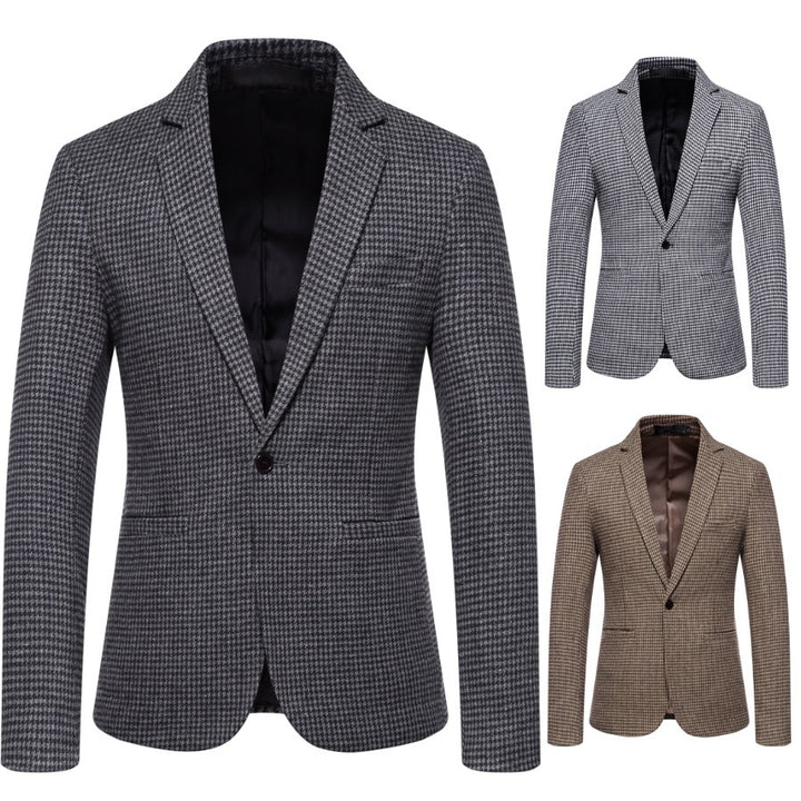 Herren eleganter Blazer mit modernem Schachbrettmuster Aliams