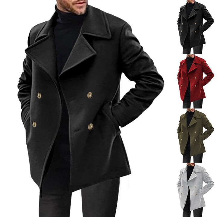 Herren eleganter Peacoat mit doppelter Knopfleiste Aliams