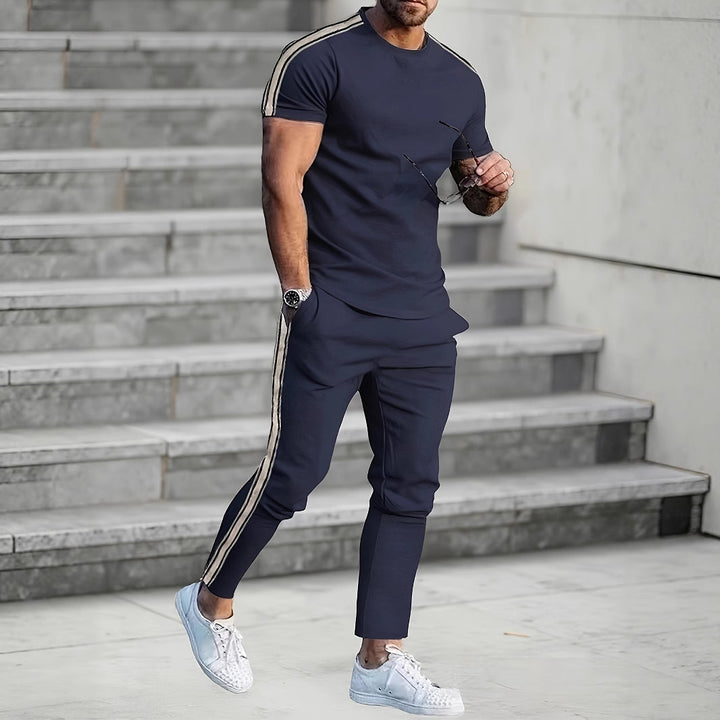 Herren Sportliches Trikot und Jogginghose-Set mit seitlichen Details Aliams