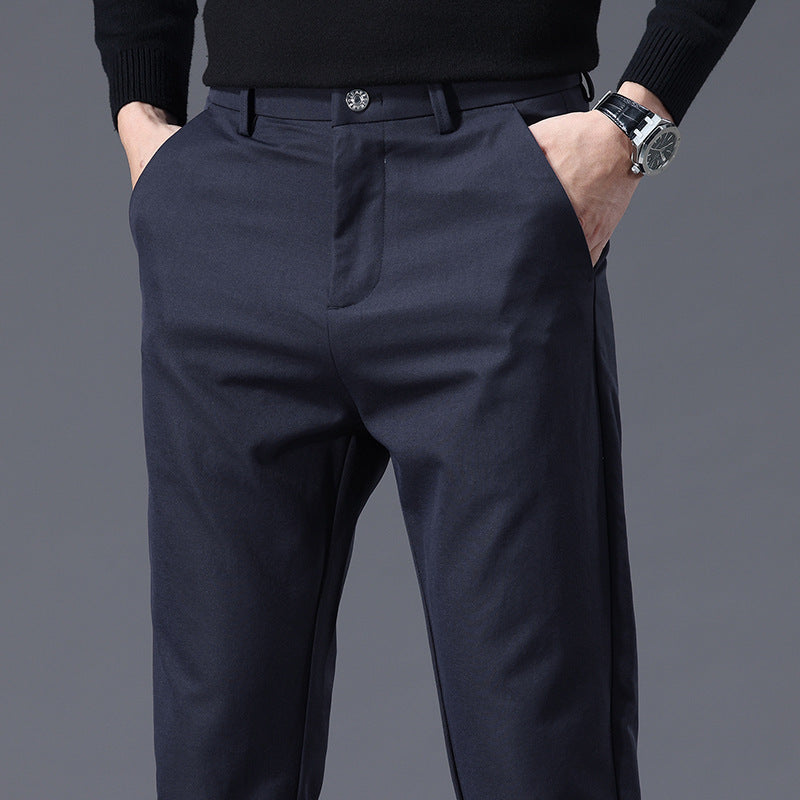 Herren entspannte Slim-Fit Hose mit praktischen Eingrifftaschen Aliams